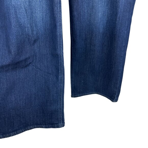 Old Navy Womens High Rise Wow Wide Leg Jeans Dark Wash Size 14 Comfortable Fit - Picture 2 of 6